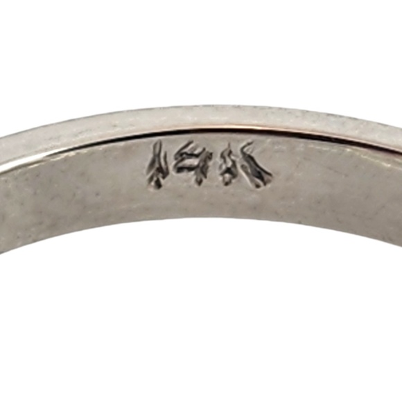 14K White Gold Round Cut Diamond Trinity Style Engagement Ring Size 6 #19025 - Picture 5 of 8